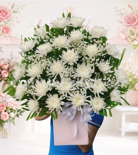 Bó hoa cúc trắng chia buồn