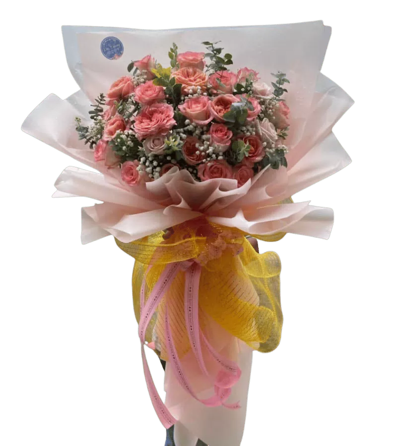Bó hoa hồng cam san hô