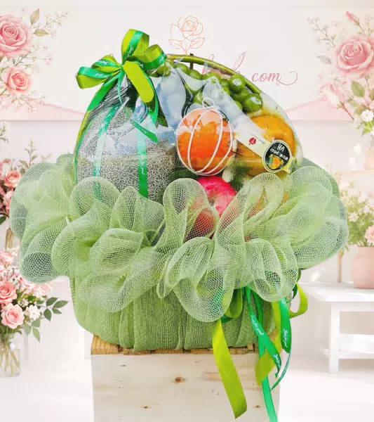 Giỏ trái cây dưa lưới cam táo
