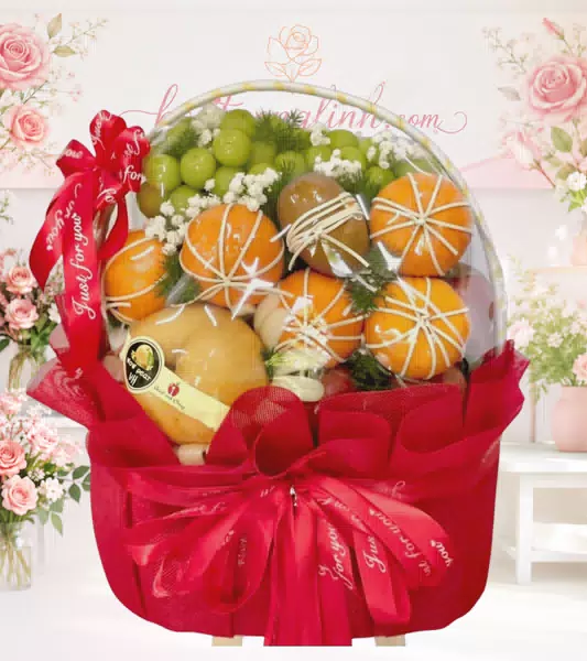 Giỏ trái cây lưới đỏ