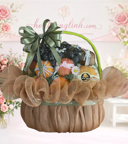 Giỏ trái cây lưới nâu 2