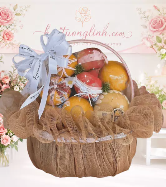 Giỏ trái cây lưới nâu 3