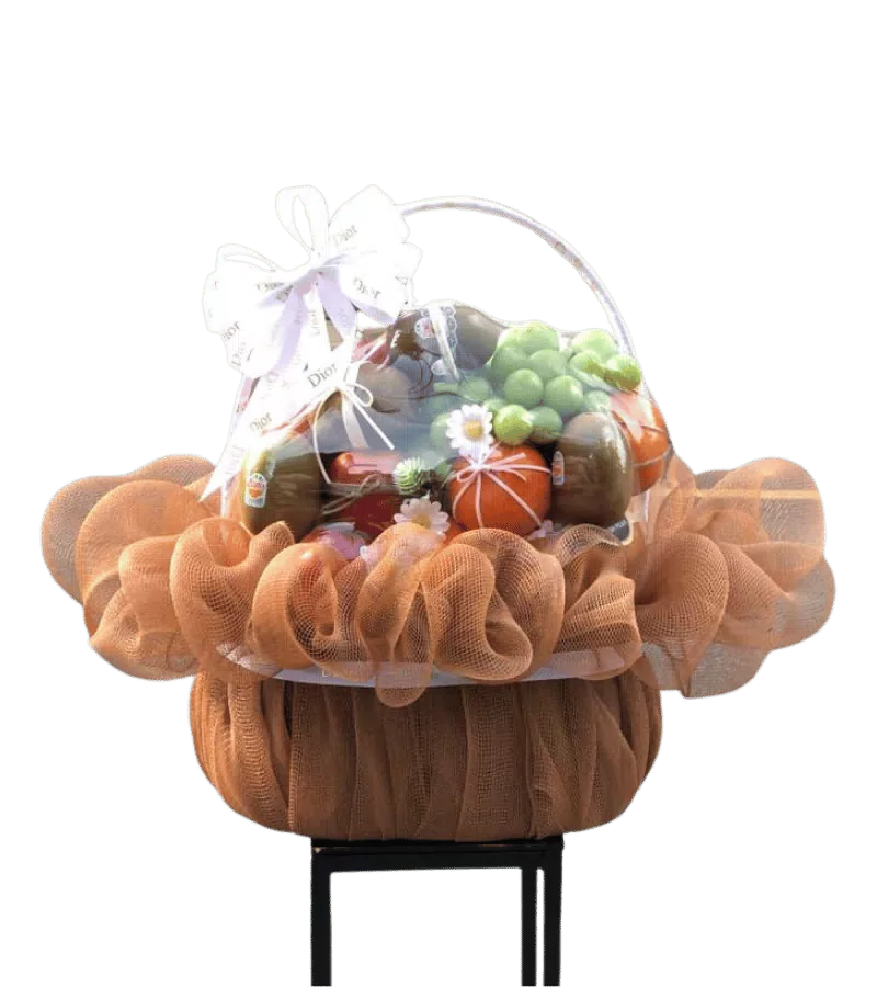 Giỏ trái cây lưới nâu