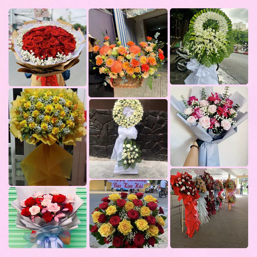 Mẫu hoa tươi đẹp tại Long An do Hoa Tường Linh thực hiện